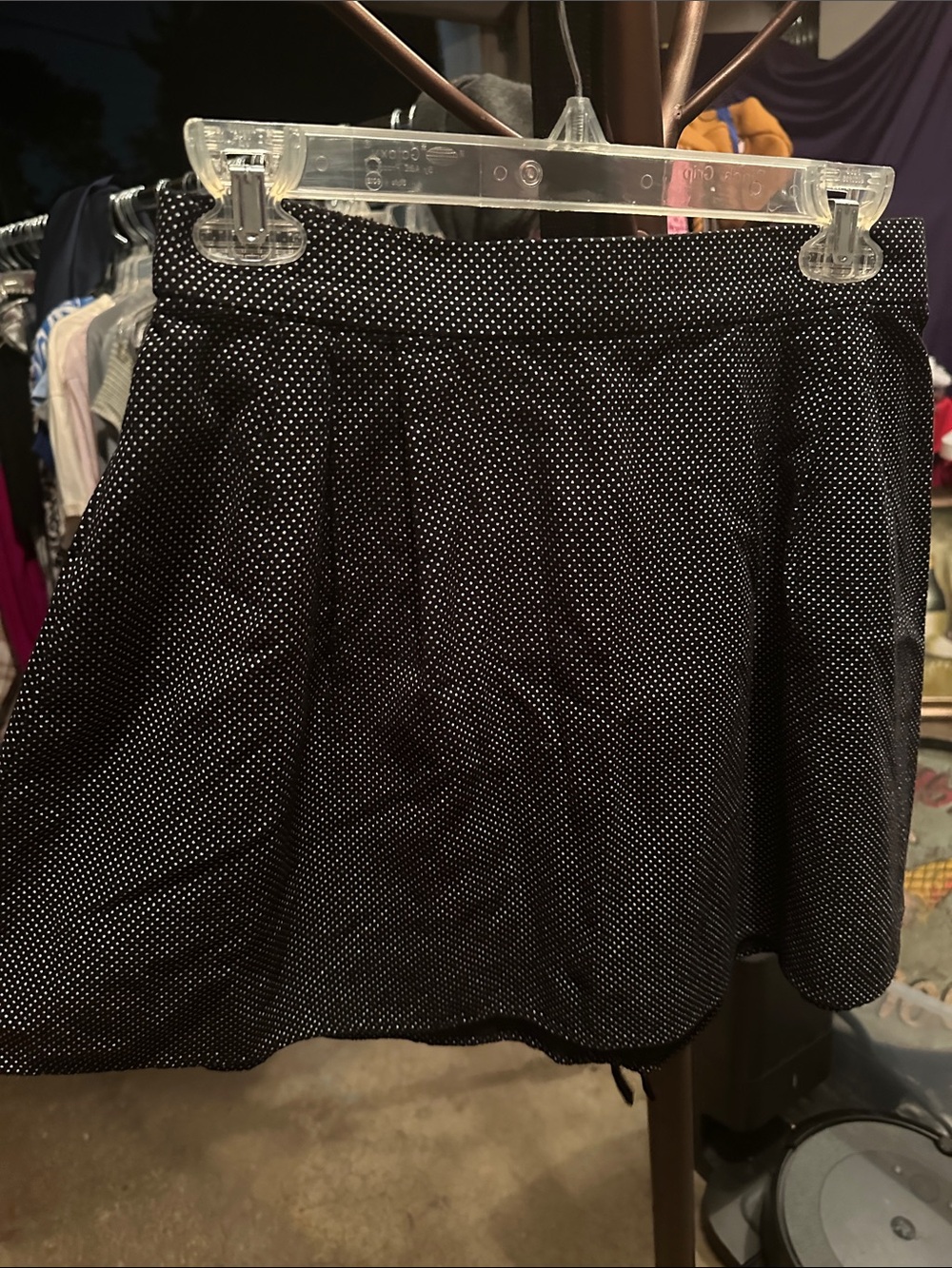 Old Navy Black Mini Skirt with White Micro Dots